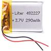 Liter energy battery Batteria 482227 LiPo 3.7V 290mAh 1.073Wh 1S 5C Liter Energy Battery per l'elettronica Ricaricabile Telefono Portatile Video Luce LED GPS - Non adatto per Radiocomando 29x22x5mm (290mAh|482227)