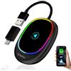 HUAJUN Adattatore Carplay Wireless, Adattatore Wireless 2 in 1 per Android Auto e CarPlay, 5GHz WiFi Car Play Dongle,Typ-C/USB Plug & Play, Compatibile con iOS 10+ Android 11+