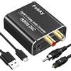 Fokky Convertitore DA 192 kHz DAC convertitore digitale analogico, SPDIF coassiale Toslink ad analogico, stereo RCA L/R 3,5 mm, adattatore audio con cavo ottico + cavo coassiale, Optical to Aux per TV