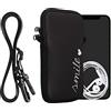 kwmobile Custodia in Neoprene con Zip per Smartphone - Portacellulare a Tracolla - Porta Cellulare da Collo Universale - Cover Borsa Telefono Smile