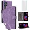 IUQXU Cover per Oukitel C61/Oukitel C61 Pro Libro con Vetro Temperato VIO | Blocco RFID,Antiurto,Supporto,Custodia in Pelle Portafoglio per Oukitel C 61 Pro C61Pro