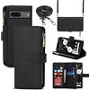 Cavor Cover Google Pixel 7A con Cordino,Flip Portafoglio Custodia in Pelle,[9 Porta Carte][Chiusura Magnetica],Custodia Libro Cover con Laccio per Google Pixel 7A - Nero