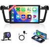 Rimoody 2G+64G Android Autoradio 2 Din per Peugeot 508 2011-2018 con Wireless Carplay Android Auto GPS Navi WiFi 9 Pollici Autoradio con Mirror Link Bluetooth FM/RDS/DAB/DVR/OBD Telecamera Posteriore