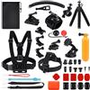 Zourglow 40-in-1 Kit Accessori Action Cam per DJI Osmo Action | Compatibile con GoPro Hero 12/11/10/9/8/7, Max/Fusion, Insta360, AKASO, APEMAN, SJCAM, COOAU, Apexcam, Campark e Altro Ancora