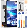ARSSLY LCD Schermo per Xiaomi Redmi Note 13 PRO 4G LCD Display per Redmi Note13 PRO 4G 23117RA68G 2312FPCA6G Display Touch Screen Digitizer Ricambio Assembly + Riparazione Kit (Nero, 6.67)