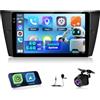 NHOPEEW 4+64G Autoradio per BMW Serie 3 E90 E91 E92 E93 2005-2013 con Wireless Carplay e Android Auto - Schermo incell da 9 pollici Supporto WiFi GPS Comandi al volante + Telecamera di retromarcia