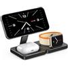 Redrentik Stazione di ricarica wireless 3 in 1, ricarica rapida 15 W, pieghevole per viaggi, molteplici protezioni di sicurezza, compatibile con iPhone 17/16/15/14/13, per iWatch e per AirPods