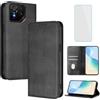 OUEAYIEN Cover per Asus ROG Phone 9/9 Pro Custodia a Libro con Vetro Temperato Nr | Blocco RFID,Antiurto,Pelle Portafoglio Case,Porta Carte,Supporto Stand,Vintage Flip Custodia per ROG Phone9 Pro 9Pro