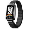 PaceBid Nylon Cinturino per Xiaomi Smart Band 9 Active/Redmi Smart Band 3 | Elastico Traspirante Adesivo Magico Bracciale Nylon Cinturino per Xiaomi Redmi Smart Band 3/Mi Band 9 Active, Nero