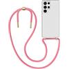 MyGadget Cover per Samsung Galaxy Note 20 Ultra - Custodia con Corda - Case con Cordino Trasparente Antiurto con Laccio | Tracolla - Practical Stylish - Rosa