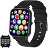 FirYawee Orologio Smart Touchscreen da 1,7 per Uomini e Donne, Compatibile con Telefoni Android/iOS, Fitness Tracker con Cardiofrequenzimetro, Ossigeno nel Sangue, Controllo Vocale AI (Nero)