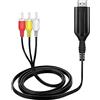 Bewinner Convertitore da HDMI a , Adattatore da AV a HDMI Supporta 4K 30hz, Convertitore Video Composito da a HDMI per Proiettore TV Stick Monitor