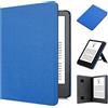 TOKILO Kindle eReader 2024/2022, custodia in pelle PU di alta qualità, con cinturino da polso per auto wake/sleep, scomparto per carte di credito, incompatibile con iPad Samsung 6, eReader, blu