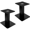 Tlingt Support Lot de 2 supporti per altoparlanti da scrivania - Piastra metallica robusta da 15 x 17 cm per altoparlanti da monitor da 3 a 4, altoparlanti da scaffale, 20 cm di altezza - Nero