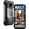 Blackview XPLORE 2 (48GB+1TB) 5G Rugged Smartphone Android 15, Dimensity 8300 20000mAh Telefono Robusto, 6.73 FHD+ 3.2K, 50MP AI Camera, 2 * 2W Altoparlante Cellulari Resistente IP68, NFC/OTG/GPS/FM