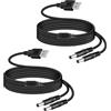 GELRHONR Cavo di Alimentazione USB Maschio a Doppio DC 5V, 2 Pezzi, Cavo Divisore 5.5x2.1mm per Ventilatori, Luci LED, Altoparlanti Bluetooth, Elettrodomestici (DC5521)