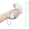 SOULWIT 1 paio Aggiornati Cinturini da Polso Ricambio per Meta Quest 2, Resistenti e Regolabili Cordini da Polso Controller VR Accessori per Oculus Quest2, Facili da Installare fai da te - Bianco