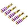 J&D Confezione da 5 Adattatori Cuffie 1/4 a 1/8, 6,35 mm a 3,5 mm Stereo TRS Maschio-Femmina, Connettore Jack Placcato Oro 3,5 mm per Chitarra, Amplificatore, Tastiera, Basso, Viola