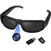 Nisanmoon Occhiali da Sole Sport Mini Telecamera Hd 1080p Occhiali Mini Action Camera, Occhiali da Sole Sport Action Camera da 32Gb Per Escursionismo, Equitazione Attività All'aperto Registrazione - Nero