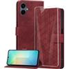 binandteam Cover a Libro per Samsung Galaxy A06 4G (6.7) con Vetro Temperato,Custodia in Pelle PU Magnetica Flip Porta Carte Wallet Supporto Portafoglio Case - Rot