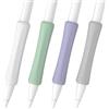 FAFALITHIC Confezione da 4 impugnature ergonomiche compatibili con Apple Pencil di prima generazione, 2a generazione, USB-C e Pro in silicone (bianco/lavanda/verde/grigio)