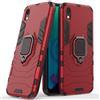 MaiJin LuluMain Compatibile con Huawei Y5 (2019) Cover, Custodia Armor Anello Cavalletto (Funziona con Il Supporto Magnetico per Auto) Case Paraurti per Huawei Y5 2019, Honor 8S (Rosso)