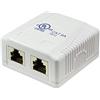 Faconet Scatola di giunzione CAT 6A, 2 prese di rete RJ45 STP, schermate, 10 Gigabit 500 MHz, universale AWG 22-26 cat7