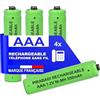 PIRABADI 4 batterie ricaricabili 550 mAh 1,2 V NI-MH | AAA LR03 LR3 R03 R3 H03 H3 | Compatibile di ricambio per telefono fisso wireless per Philips PANASONIC GIGASET ALCATEL Siemens DECT
