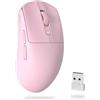 RK ROYAL KLUDGE M30 Mouse Gaming Wireless, 43g Ultraleggero con Sensore PAW3311, 12000 DPI, Mouse Ergonomico, BT/2.4G/Cablato, Batteria 250mAh, Polling Rate 1000Hz, 5 Pulsanti Programmabili, Rosa