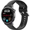 GIOPUEY Cinturini Compatibile con Realme Watch S2, Morbido Silicone Cinturino [Resistente all'Usura] [Traspirante] - Black