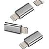 Kefiany Adattatore da Lightning a USB C (3 confezioni), tipo C, dado a Lightning, maschio, cavo di ricarica, caricabatterie, cavo di alimentazione, accessori per iPhone 14, 13, 12, 11, Pro Max Mini X Xs Xr Se