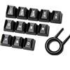 RogzO Per Logitech G910 Tastiera Meccanica Keycaps G910GPROG810G413 Tasti da gioco testurizzati copritasti da gioco a colori (nero 12 tasti cap)