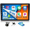 OiLiehu 4+64G Android 13 Autoradio per Fiat Panda 2003-2012 Carplay Android Auto Autoradio con Schermo da 9 pollici con Mirror Link Bluetooth FM RDS GPS WiFi Telecamera Posteriore