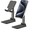 MOELECTRONIX Supporto per smartphone per Samsung Galaxy A07 A17 A37 A57 A56 A36 A26 A16 A55 A35 A25 A15 A05 A05s A53 S26 S21 A52 Supporto da tavolo pieghevole C1 nero