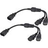 AAOTOKK(2Pezzi)C13Y Splitter Plug a C14 Adattatore Cavo di Estensione per LED HDTV Display e Scanner Dual IEC 320 C14 a IEC 320 C13 Cavo di Uscita di Alimentazione Computer(0,4m/1.3Piede)(C14 a2xC13)