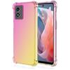 RankOne Custodia per Telefono Adatta per Motorola Moto E14 / G04S / G04 / G24 / G24 Power (6.5 Inches) Custodia con Gradiente di Colore in Silicone TPU Trasparente - Oro Rosa