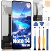 ARSSLY Incell - Schermo LCD per Xiaomi Redmi Note 14 Pro 5G Display LCD per Redmi Note 14 Pro 5G 24090RA29G, schermo piatto LCD Touch Screen Digitizer Assembly Riparazione Kit (nero, senza impronta)