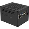 Geekworm X1205-C1 - Custodia in metallo per Raspberry Pi 5 e X1205 UPS e Active Cooler e X1001/X1003/X1004/X1015/M901/X1000 PCIe Top