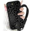 Yirlbey Cover con Cordino Orologi per iPhone 16e/SE 4/SE 2025 6,1, Morbido Silicone Custodia con Aesthetic Nero Leopardata Disegni, Antiurto Case con Tracolla Collana per catena iPhone SE 4, mucca