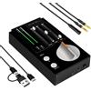 AOSHIDA SMSL R1 DAC Amplificatore per Cuffie, Convertitore Audio Digitale ad Analogico Desktop USB C per Gaming PC PS5, Ingresso Microfono/USB/OTTICO/Coassiale, Uscita Bilanciata 3,5 mm/4,4 mm/RCA, Nero