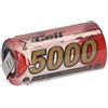 Akkuman.de Akkutechnik vom Fachmann SUB-C - Cella a batteria 5000 mAh, 1,2 V, NIMH ad alte prestazioni, con bandiera a U, batteria Sub C, modello BAU Racing Pack RC Racingpack - durevole