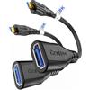 Cratree 8K Cavo Micro HDMI Adattatore, Supporta 8K 60Hz 4K 120Hz, Compatibile con GoPro Hero 7 6 5 4, Raspberry Pi 4, Sony Camera, Nikon - 20CM, 2 Pezzi