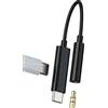 Kefiany Adattatore per cuffie da USB C a 3,5 mm per IPhone15 (2 in 1) adattatore di ricarica per cavo di alimentazione di tipo C adattatore di ricarica per cavo audio per auto DAC splitter per cuffie