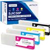 Yongairuink SJIC30P - Inchiostro per stampante EP ColorWorks TM-C7500G TM-C7500GE (4 confezioni, 1BK 1C 1M 1Y)