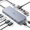 JESWO Docking Station USB C,JESWO 14-in-1 Hub USB C a Dual HDMI, VGA, Ethernet, Mulit USB 3.0&2.0, 100W PD, Type-C Data, SD/TF, AUX Jack per Windows 11, 10, Mac OS, e iPad OS