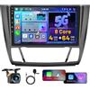 Hikity 8 Core 4+64G Android 15 Autoradio Carplay per BMW Serie 1 E88 E82 E81 E87 2008-2012 con Android Auto, 9 Pollici IPS Touch Screen con Navigatore GPS DSP Bluetooth WiFi FM/RDSRetrocamera