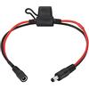 zdyCGTime 14AWG DC 5,5 x 2,1mm maschio a femmina cavo di prolunga del cablaggio di scollegamento rapido,con portafusibile a lama 5A,Per barra luminosa a LED, telecamera di sorveglianza,ecc.(40cm)