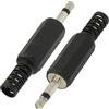 Aerzetix - C69617 - Set di 10 jack connettori 3.5mm maschio dritto mono con proteggi cavo - lunghezza 49mm - per saldare - colore nero
