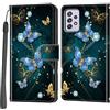 Haninsuze Cover per Samsung Galaxy A52 4G / A52 5G / A52s 5G, Custodia Interno TPU Antiurto Portafoglio con Disegni [schede Fessura] [Supporto Stand] Cover Libro in PU Pelle (farfalla)