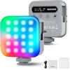 NEEWER BASICS Luce Video RGB Magnetica, Luci Fotocamera a Pannello LED Piccola Portatile a Colori 360°, 2500-9000K CRI96+ 18 Scene 3 Cold Shoe Batteria 2000mAh per Fotografia Streaming Ripresee, BL60C